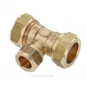 Weekendaanbieding Bonfix messing verloop t-stuk knel 15 x 12 x 15 mm