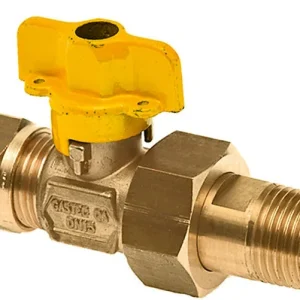 Weekendaanbieding Bonfix messing gaskogelkraan 22mm knel ½" koppeling buitendraad