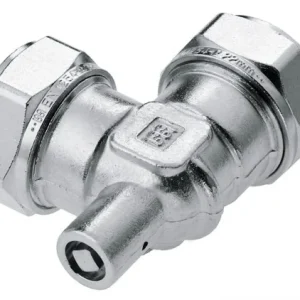 Uitverkoop Bonfix messing knie met ontluchter vertind 2 x knel 15 mm