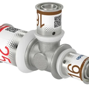 Uponor S-Press Plus verloop T-stuk 90° Water 25 x 16 x 16 mm Op = Op