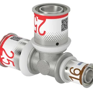 Must-Have Uponor S-Press Plus verloop T-stuk 90° Water 25 x 25 x 16 mm