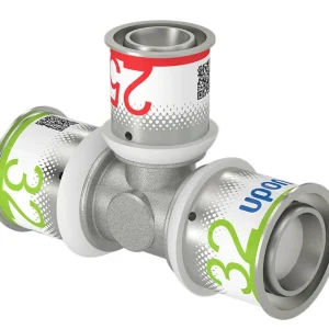 Uponor S-Press Plus verloop T-stuk 90° Water 32 x 25 x 32 mm Flitsaanbieding