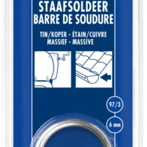 Griffon soldeertin, massief, 97/3, tin/koper, d = 6,0 mm, spoel à 100 gram Populair