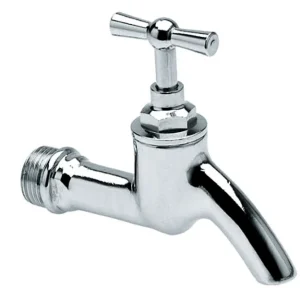 Bonfix messing buitenkraan, verchroomd, gladde uitloop, ½" Snelle Levering