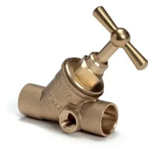 Actieprijs Bonfix messing soldeer stopkraan met aftapgelegenheid 2 x inwendig 12 mm