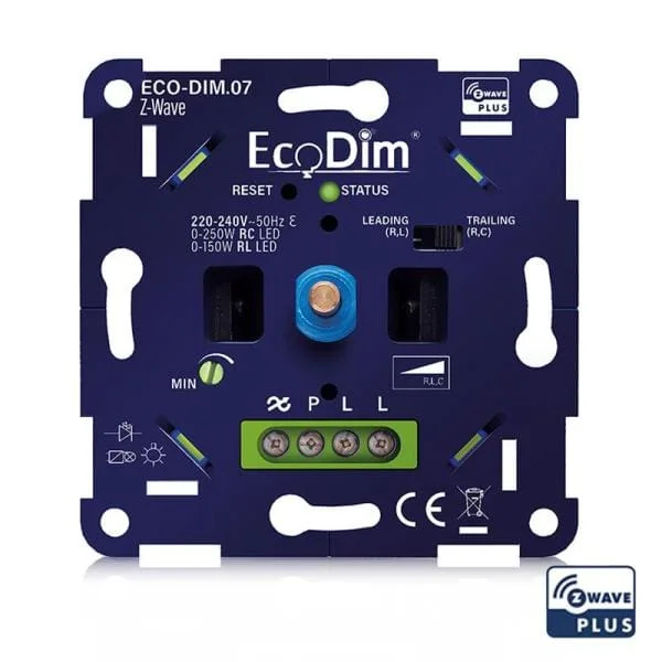 Veilige Betaling ECO-Dim Led dimmer Z-Wave Druk/Draai 0-250 Watt
