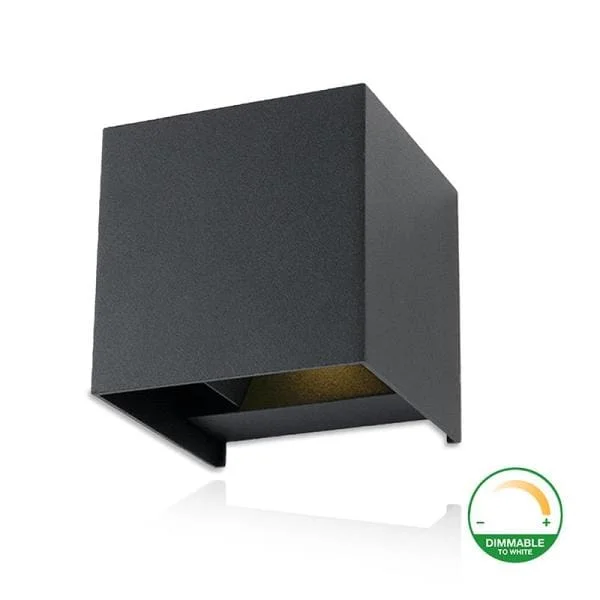 Seizoensaanbieding Wandlamp led kubus zwart 2 x 3 W Dim2Warm