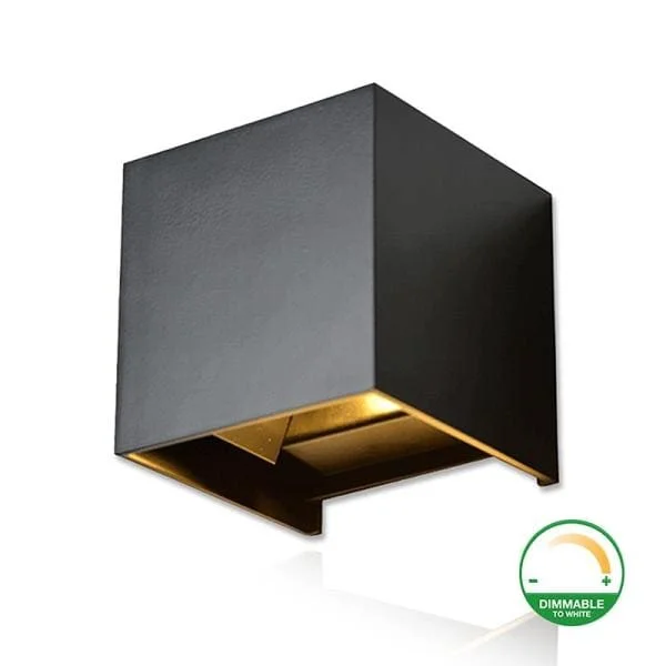 Laatste Versie Wandlamp led kubus grijs 2 x 3 W Dim2Warm