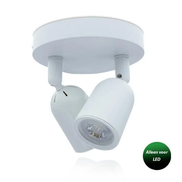 Plafondarmatuur Wit 2 x GU10 Exclusief lichtbron Laatste Versie
