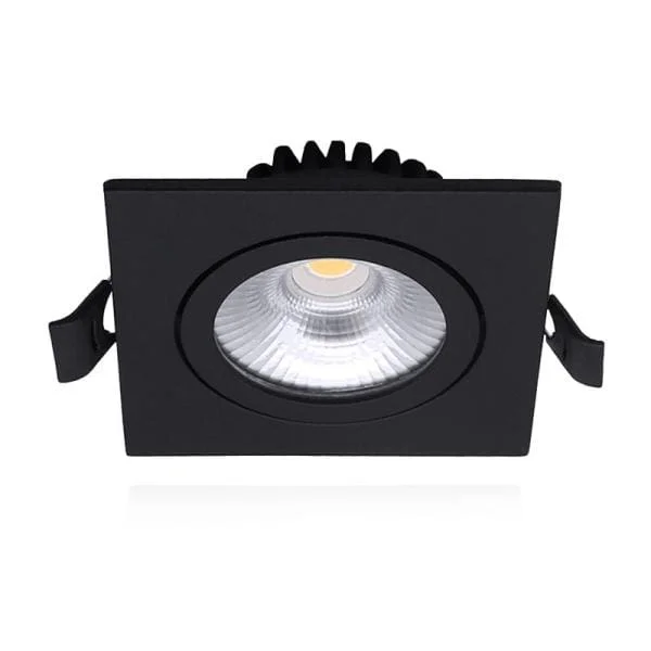 LED inbouwspot 6W Vierkant Zwart 2700K Dagaanbieding