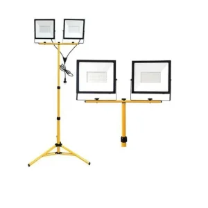 Dubbele LED floodlight op statief 2x 50W 4500K Direct Verzonden