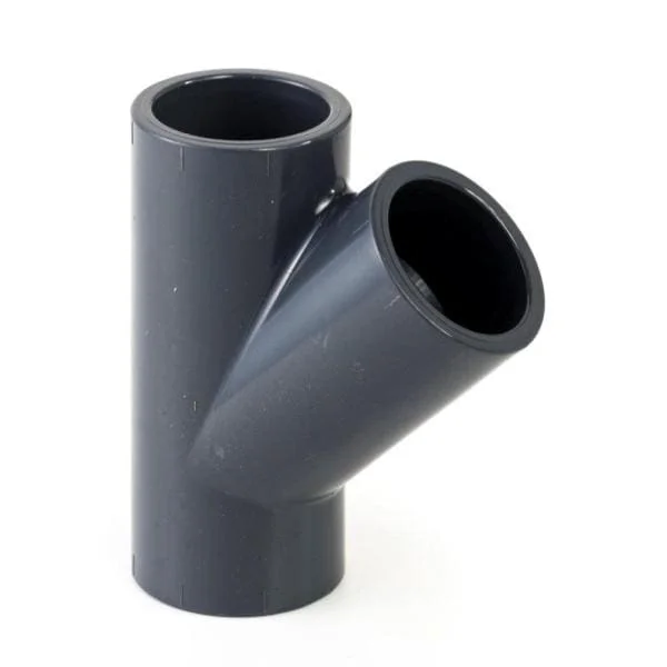 Veilige Betaling PVC Druk T-stuk 45° 3 x Mof 40mm PN16