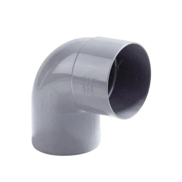 PVC Bocht 70 mm 87° Mof/ verjongd spie grijs HWA Superprijs