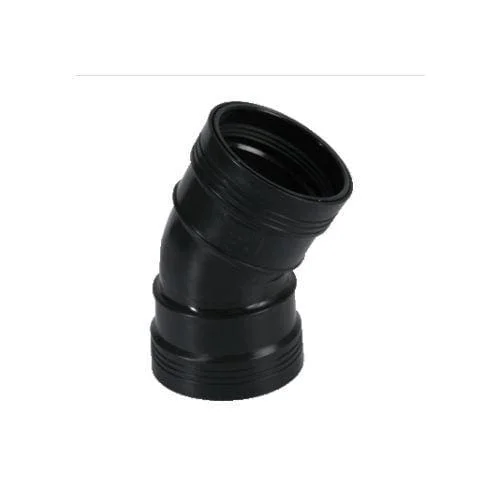 PP Bocht 30° zwart 75mm. manchet Merkproduct