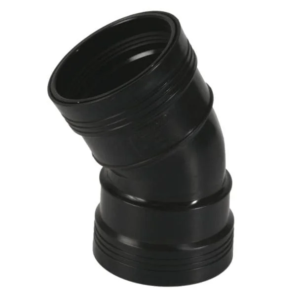 PP Bocht 30° zwart 90mm. manchet Nu Kopen