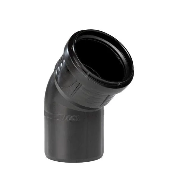 PP Bocht 45° zwart 90 mm. Manchet – Spie Favoriet