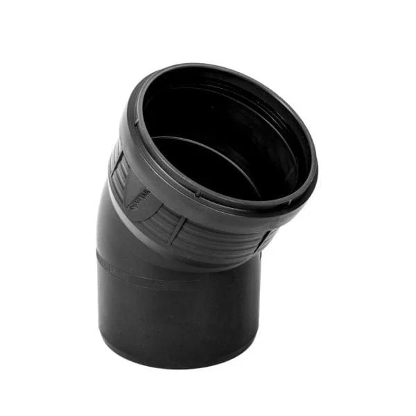 PP Bocht 30° zwart 50 mm manchet x spie Must-Have