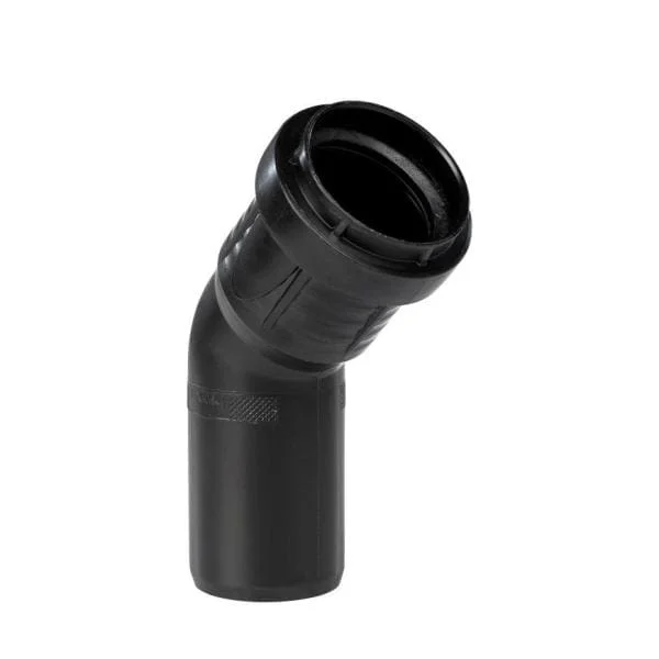 Snelle Levering PP Bocht 45° zwart 32 mm. manchet – spie