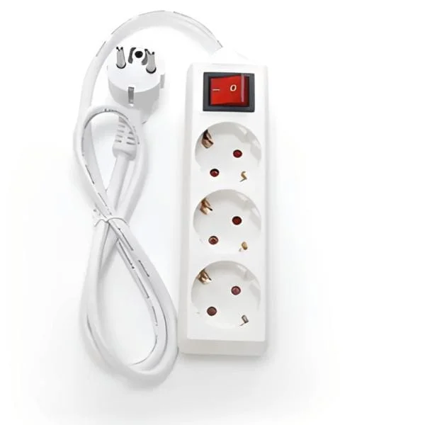 Direct Verzonden Drievoudige tafelcontactdoos met schakelaar 3M wit
