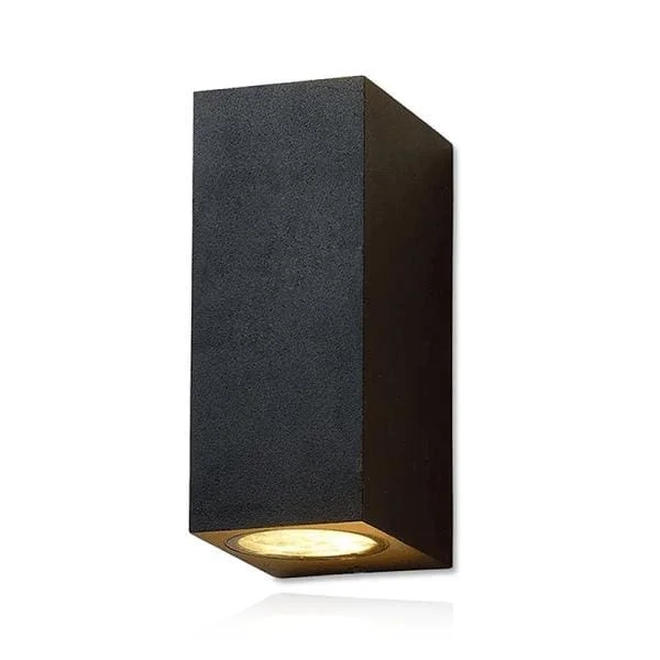Snelle Levering Wandarmatuur Kubus zwart 2 x GU10 Exclusief lichtbron