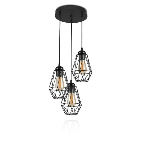 Laatste Versie Hanglamp rond 3 x E27 12 W 2200K