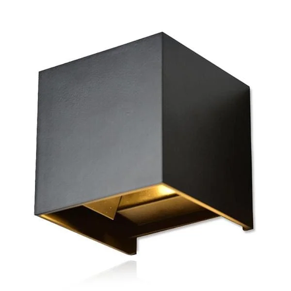 Direct Beschikbaar Wandlamp Led kubus zwart dimbaar 2 x 3 W 3000K