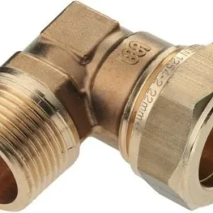 Messing Knie 3/4″x 22 mm buitendraad x knel Beperkte Voorraad