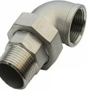 RVS 3-delige Knie 1/2″ binnen x buitendraad Op = Op