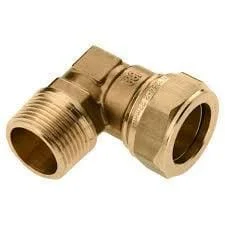 Rechtstreeks Van De Fabrikant Messing Knie 3/8″x 12 mm. Buitendr. x knel