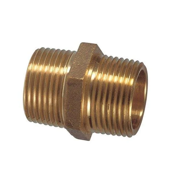 Nieuw Messing nippel recht 1/2″ 2 x Buitendraad