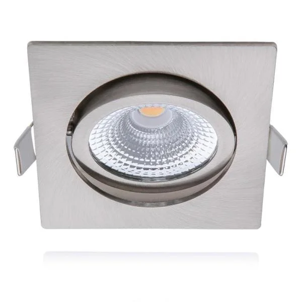 LED inbouwspot 5W Geborsteld nikkel Vierkant Dim2Warm Beperkt Aanbod