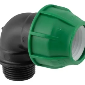 Tyleen koppeling Knie 90° 63 mm x 2″ Knel x buitendraad Tijdelijk Beschikbaar