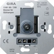 Beperkt Aanbod Gira 118100 Gloeilamp dimmer 100-1000W Druk-wisselschakelaar