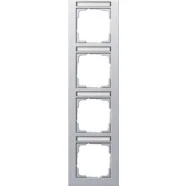 Superprijs Gira 111425 Afdekraam 4-voudig verticaal met tekstkader Kleur aluminium