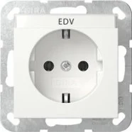 Beperkt Aanbod Gira 445727 Systeem 55 Wandcontactdoos met randaarde 16A 250V met tekstkader Zuiver wit Mat