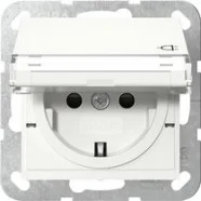 Weekendaanbieding Gira 455703 Systeem 55 Wandcontactdoos met randaarde 16A 250V met klapdeksel met tekstkader en verhoogde aanraakbeveiliging (Safety Plus) Zuiver wit glanzend