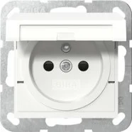 Actieprijs Gira 448827 Systeem 55 Wandcontactdoos met aardingspen CEBEC en klapdeksel 16A 250V Zuiver wit mat (België)