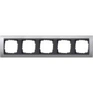 Aanbieding Gira 021506 Event Afdekraam 5-voudig Kleur aluminium met overgangsafdekplaat Antraciet