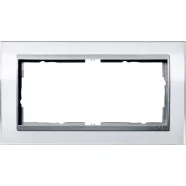 Uitverkoop Gira 1002726 Event Clear Afdekraam zonder middenstijl 2-voudig Wit met overgangsafdekplaat Kleur aluminium