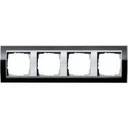 Veilige Betaling Gira 0214736 Event Clear Afdekraam 4-voudig Zwart met overgangsafdekplaat Kleur aluminium