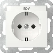 Betaalbaar Gira 446203 Systeem 55 Wandcontactdoos met randaarde 16A 250V met tekstkader en verhoogde aanraakbeveiliging (Safety Plus) Zuiver wit glanzend