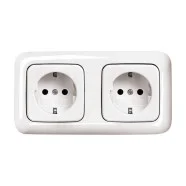 Busch Jaeger 20-2 EUCJ-214-503 Reflex SI Wandcontactdoos met randaarde Inbouw 2-voudig Alpinwit (Voor duodozen) Uitverkoop