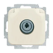 Busch Jaeger 20 EUKSL-212 Busch-Duro 2000 Wandcontactdoos met randaarde, klapdeksel en slot Crème-wit Aanbieding