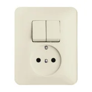Busch Jaeger 4310/5 UJ-212-503 Combinatie Wandcontactdoos met wipschakelaar Crème-wit (zonder randaarde) Aanbieding