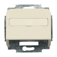 Busch-Jaeger 1758-212 centraalplaat voor communicatieconnector met draagring en tekstvenster Crème-wit Flitsaanbieding