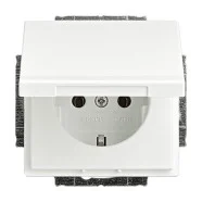 Busch Jaeger 20 EUK-884 Platform 63 Wandcontactdoos met randaarde met klapdeksel Studiowit mat Actieprijs