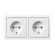 Voordeelprijs Busch Jaeger 20-2 EUCJ-184K-503 Future linear Wandcontactdoos met randaarde 2-voudig Voor duodozen Studiowit