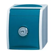 Busch-Jaeger 20 EWSL-53 Wandcontactdoos met randaarde Afsluitbaar Grijs/blauwgroen Koop Online
