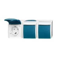 Bestseller Busch-Jaeger 2300/3 EBW-53 wandcontactdoos met randaarde en verhoogde aanraakbeveiliging 3-voudig Grijs/blauwgroen