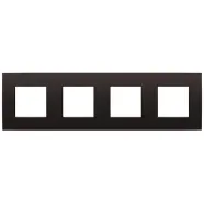 Beperkt Aanbod Niko 135-76400 Viervoudige afdekplaat met 71 mm centerafstand Intense dark brown